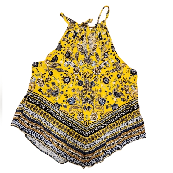 5/$25 Yellow Paisley Halter Top - Picture 5 of 5